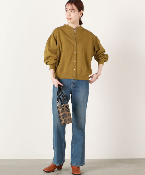 NOLLEY’S(ノーリーズ)の「◇【WEB限定】リブダブルフェイスブルゾン(カーディガン/ボレロ・レディース・オフホワイト/ブラック/オリーブ/ピンク・38)」の11枚目の写真
