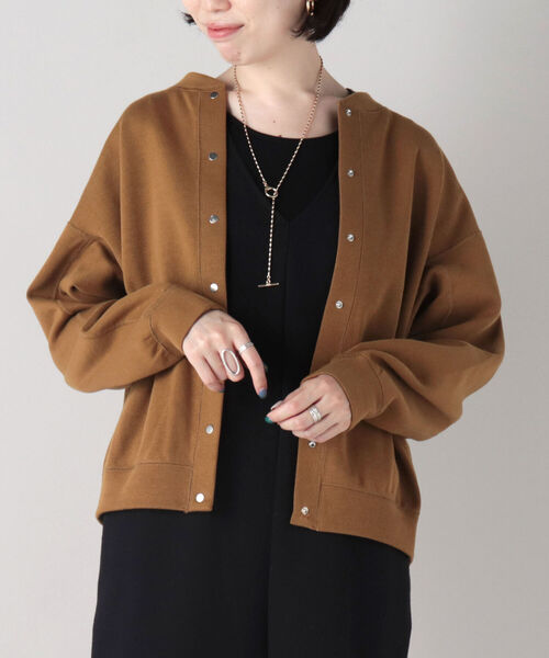 NOLLEY’S(ノーリーズ)の「◇【WEB限定】リブダブルフェイスブルゾン(カーディガン/ボレロ・レディース・オフホワイト/ブラック/オリーブ/ピンク・38)」の8枚目の写真