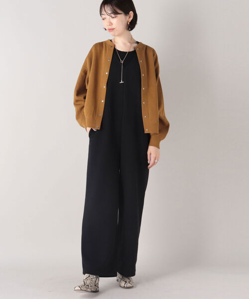NOLLEY’S(ノーリーズ)の「◇【WEB限定】リブダブルフェイスブルゾン(カーディガン/ボレロ・レディース・オフホワイト/ブラック/オリーブ/ピンク・38)」の6枚目の写真
