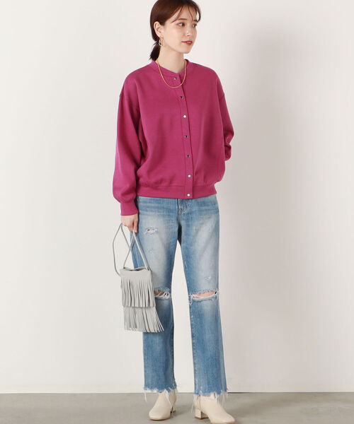 NOLLEY’S(ノーリーズ)の「◇【WEB限定】リブダブルフェイスブルゾン(カーディガン/ボレロ・レディース・オフホワイト/ブラック/オリーブ/ピンク・38)」の15枚目の写真