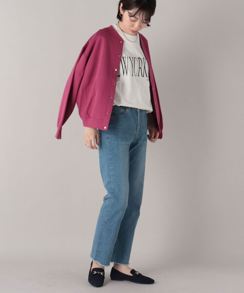 NOLLEY’S(ノーリーズ)の「◇【WEB限定】リブダブルフェイスブルゾン(カーディガン/ボレロ・レディース・オフホワイト/ブラック/オリーブ/ピンク・38)」の20枚目の写真