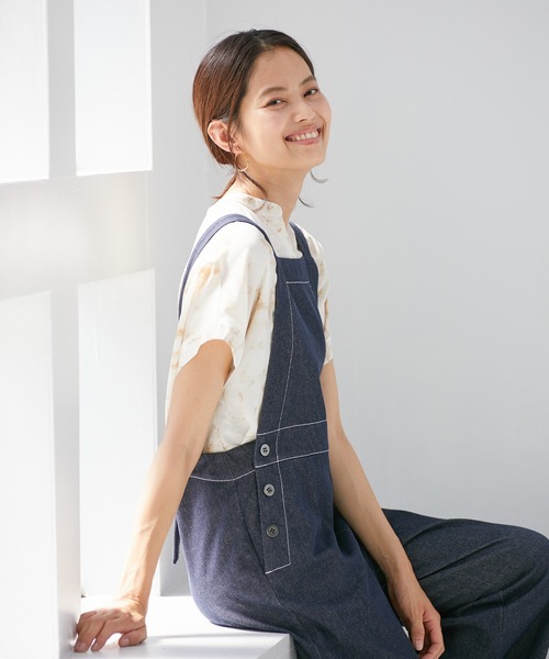 Rewde(ルゥデ)の「【TV着用】マーブルプリントスキッパーシャツ(1R13-08150)(シャツ/ブラウス・レディース・ベージュ/グレー/ピンク・M)」の1枚目の写真