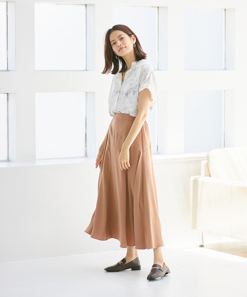 Rewde(ルゥデ)の「【TV着用】マーブルプリントスキッパーシャツ(1R13-08150)(シャツ/ブラウス・レディース・ベージュ/グレー/ピンク・M)」の7枚目の写真