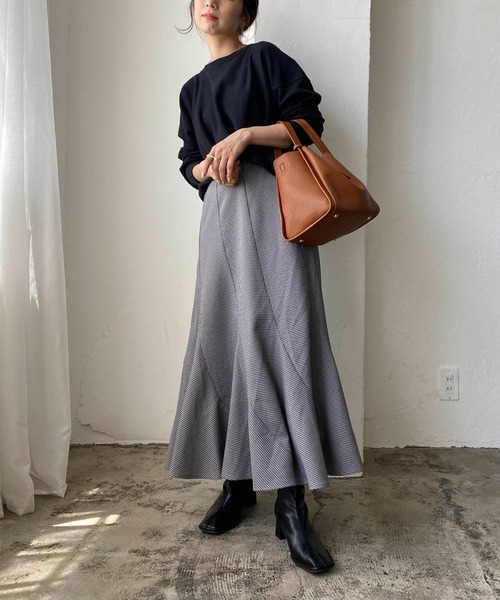 CAPRICIEUX LE'MAGE(カプリシューレマージュ)の「チドリチェックマーメイドスカート(スカート・レディース・ブラウン/グレー・FREE)」の14枚目の写真