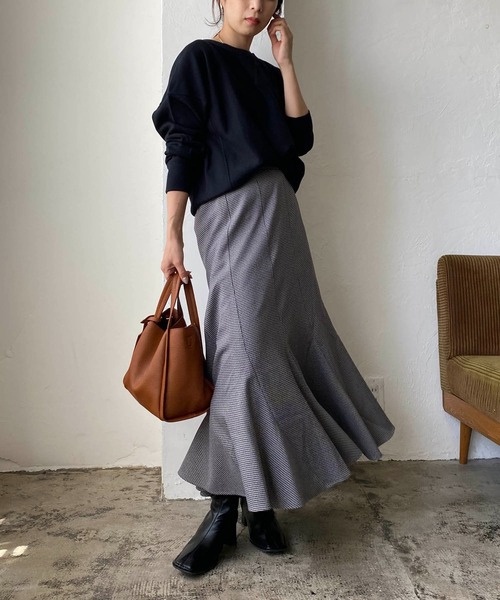 CAPRICIEUX LE'MAGE(カプリシューレマージュ)の「チドリチェックマーメイドスカート(スカート・レディース・ブラウン/グレー・FREE)」の17枚目の写真