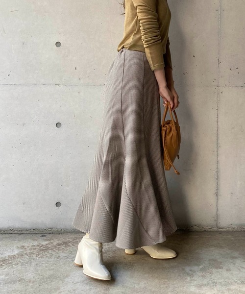 CAPRICIEUX LE'MAGE(カプリシューレマージュ)の「チドリチェックマーメイドスカート(スカート・レディース・ブラウン/グレー・FREE)」の19枚目の写真