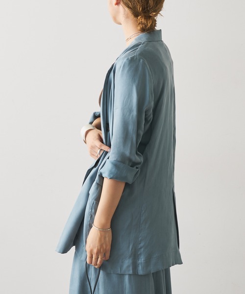 Omekashi(オメカシ)の「キュプラテーラードジャケット(テーラードジャケット・レディース・ブラック/ブラウン/ブルー・FREE)」の5枚目の写真