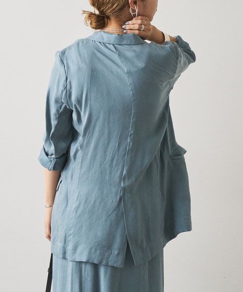 Omekashi(オメカシ)の「キュプラテーラードジャケット(テーラードジャケット・レディース・ブラック/ブラウン/ブルー・FREE)」の20枚目の写真