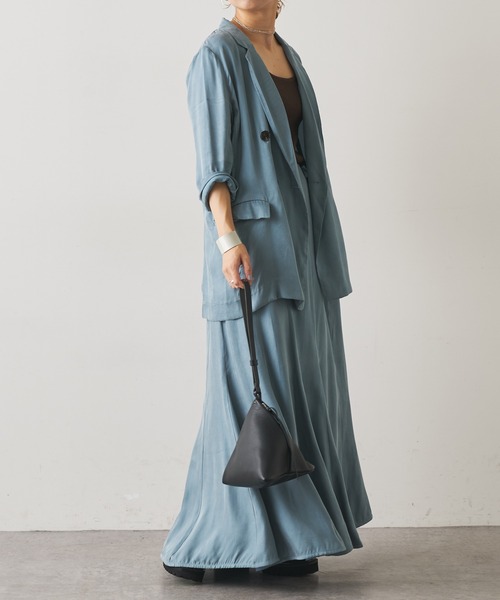 Omekashi(オメカシ)の「キュプラテーラードジャケット(テーラードジャケット・レディース・ブラック/ブラウン/ブルー・FREE)」の9枚目の写真