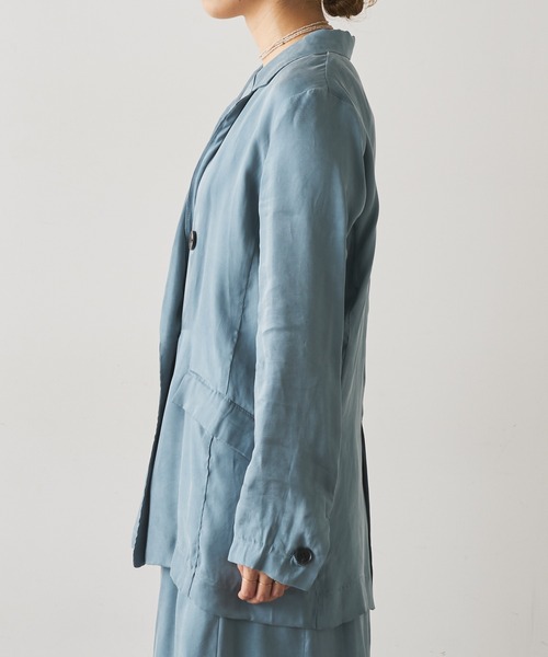 Omekashi(オメカシ)の「キュプラテーラードジャケット(テーラードジャケット・レディース・ブラック/ブラウン/ブルー・FREE)」の17枚目の写真