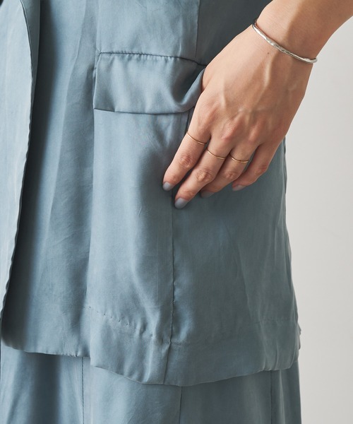 Omekashi(オメカシ)の「キュプラテーラードジャケット(テーラードジャケット・レディース・ブラック/ブラウン/ブルー・FREE)」の10枚目の写真