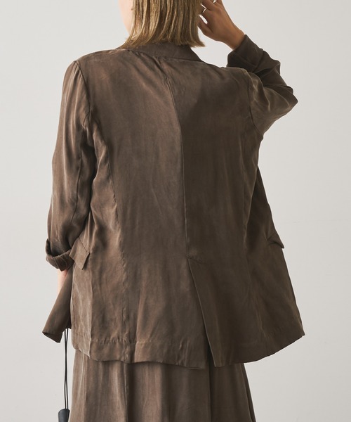 Omekashi(オメカシ)の「キュプラテーラードジャケット(テーラードジャケット・レディース・ブラック/ブラウン/ブルー・FREE)」の8枚目の写真