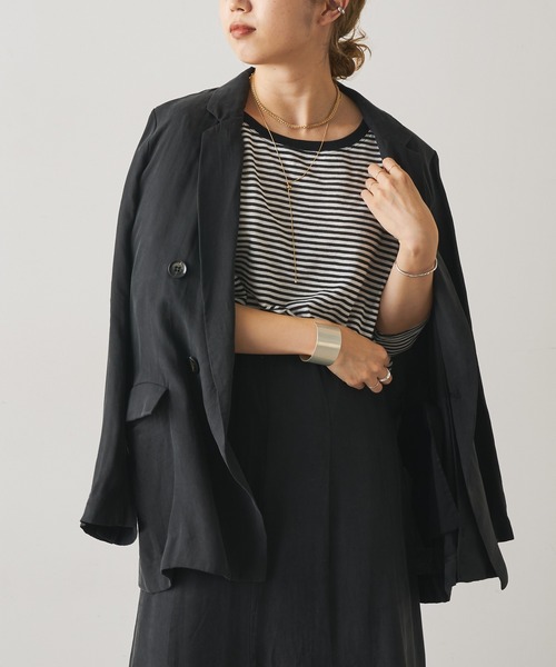 Omekashi(オメカシ)の「キュプラテーラードジャケット(テーラードジャケット・レディース・ブラック/ブラウン/ブルー・FREE)」の18枚目の写真
