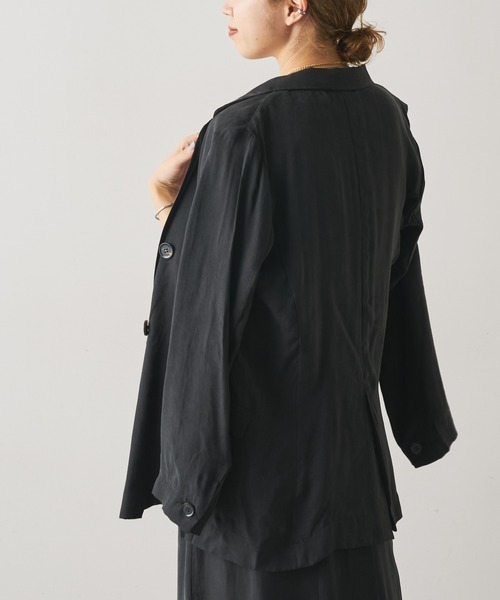 Omekashi(オメカシ)の「キュプラテーラードジャケット(テーラードジャケット・レディース・ブラック/ブラウン/ブルー・FREE)」の7枚目の写真