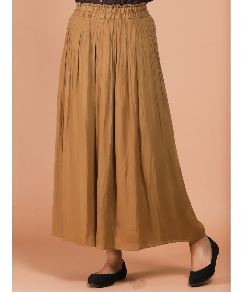 エムエフエディトリアルレディース M F Editorial Women ヴィンテージサテン 消しプリーツスカートパンツ