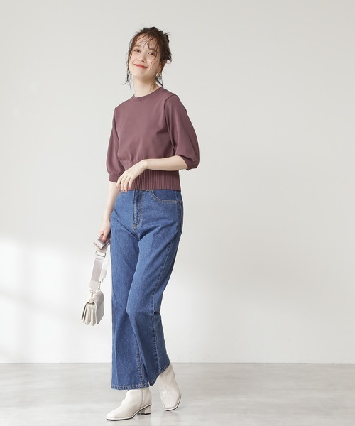 N.(N. Natural Beauty Basic)(エヌエヌナチュラルビューティーベーシック)の「◆バックボタンスリットニット(ニット/セーター・レディース・ブラウン/クリーム/グリーン・MEDIUM)」の9枚目の写真