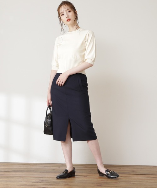 N.(N. Natural Beauty Basic)(エヌエヌナチュラルビューティーベーシック)の「◆バックボタンスリットニット(ニット/セーター・レディース・ブラウン/クリーム/グリーン・MEDIUM)」の17枚目の写真