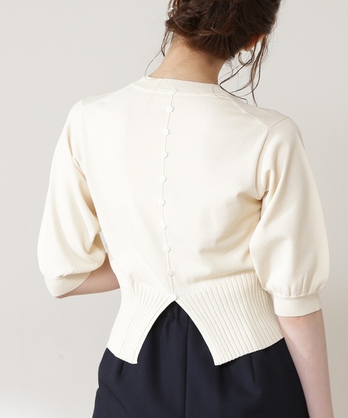 N.(N. Natural Beauty Basic)(エヌエヌナチュラルビューティーベーシック)の「◆バックボタンスリットニット(ニット/セーター・レディース・ブラウン/クリーム/グリーン・MEDIUM)」の19枚目の写真