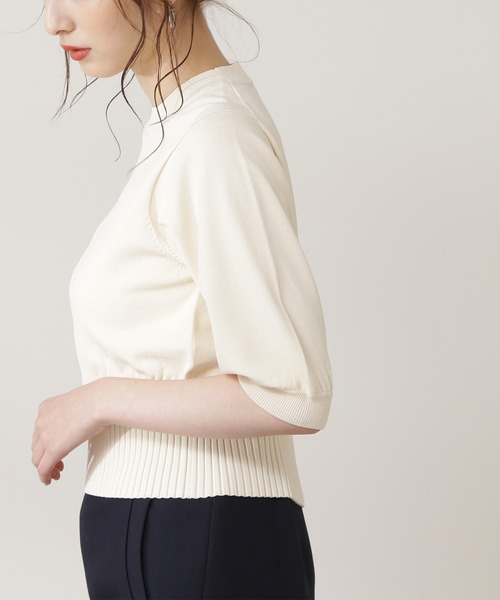 N.(N. Natural Beauty Basic)(エヌエヌナチュラルビューティーベーシック)の「◆バックボタンスリットニット(ニット/セーター・レディース・ブラウン/クリーム/グリーン・MEDIUM)」の21枚目の写真