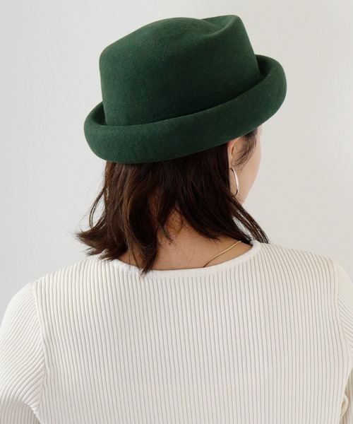 Sense of Grace（センスオブグレース）の「PIERRE HAT トーク風　フェルトハット（ハット・レディース・チャコールグレー/ダークカーキ/ブラック/ベージュ/ワイン/ダークブラウン/アイボリー・FREE）」の22枚目の写真