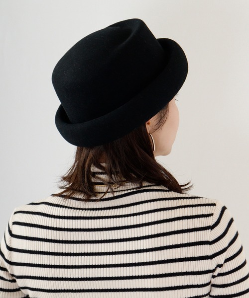 Sense of Grace（センスオブグレース）の「PIERRE HAT トーク風　フェルトハット（ハット・レディース・チャコールグレー/ダークカーキ/ブラック/ベージュ/ワイン/ダークブラウン/アイボリー・FREE）」の15枚目の写真