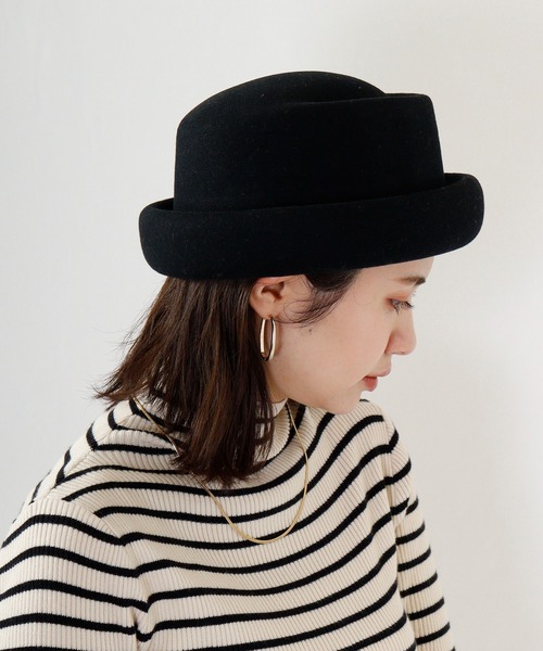 Sense of Grace（センスオブグレース）の「PIERRE HAT トーク風　フェルトハット（ハット・レディース・チャコールグレー/ダークカーキ/ブラック/ベージュ/ワイン/ダークブラウン/アイボリー・FREE）」の14枚目の写真