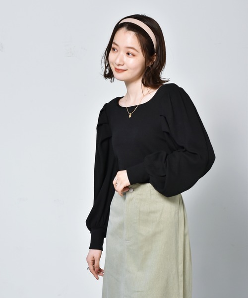 RETRO GIRL（レトロガール）の「パイピングパワショルTee（Tシャツ/カットソー・レディース・ホワイト/ブラック/イエロー/ブルー・FREE）」の3枚目の写真