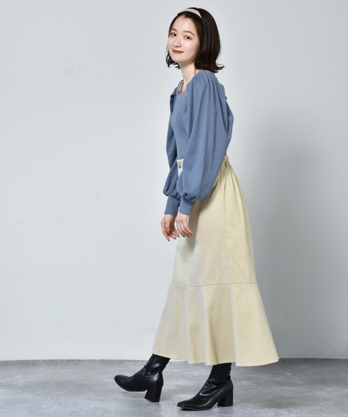 RETRO GIRL（レトロガール）の「パイピングパワショルTee（Tシャツ/カットソー・レディース・ホワイト/ブラック/イエロー/ブルー・FREE）」の22枚目の写真