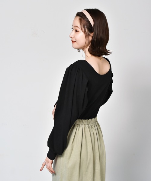 RETRO GIRL（レトロガール）の「パイピングパワショルTee（Tシャツ/カットソー・レディース・ホワイト/ブラック/イエロー/ブルー・FREE）」の16枚目の写真