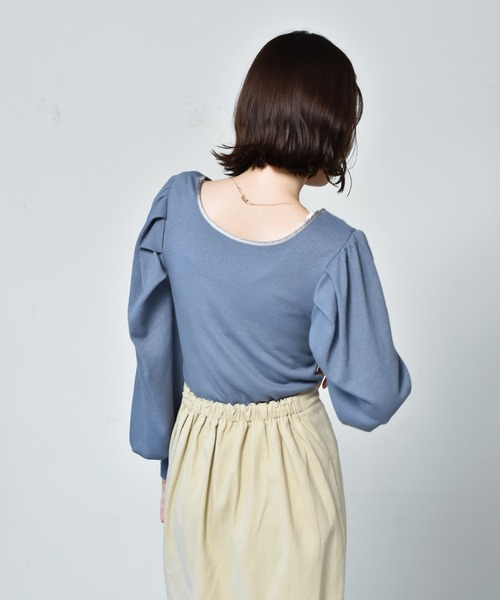 RETRO GIRL（レトロガール）の「パイピングパワショルTee（Tシャツ/カットソー・レディース・ホワイト/ブラック/イエロー/ブルー・FREE）」の13枚目の写真