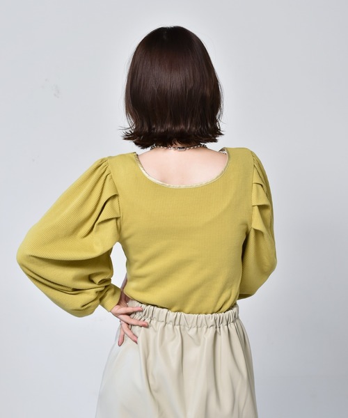 RETRO GIRL（レトロガール）の「パイピングパワショルTee（Tシャツ/カットソー・レディース・ホワイト/ブラック/イエロー/ブルー・FREE）」の11枚目の写真