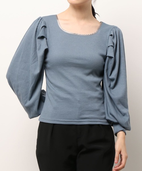 RETRO GIRL（レトロガール）の「パイピングパワショルTee（Tシャツ/カットソー・レディース・ホワイト/ブラック/イエロー/ブルー・FREE）」の8枚目の写真