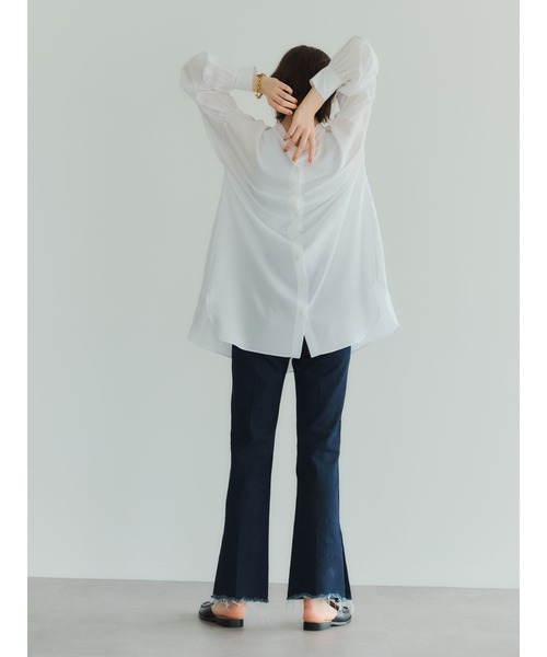 GARAGE OF GOOD CLOTHING（ガレージオブグッドクロージング）の「綿レーヨンギャザーチュニックブラウス＊（シャツ/ブラウス・レディース・ホワイト・FREE）」の5枚目の写真