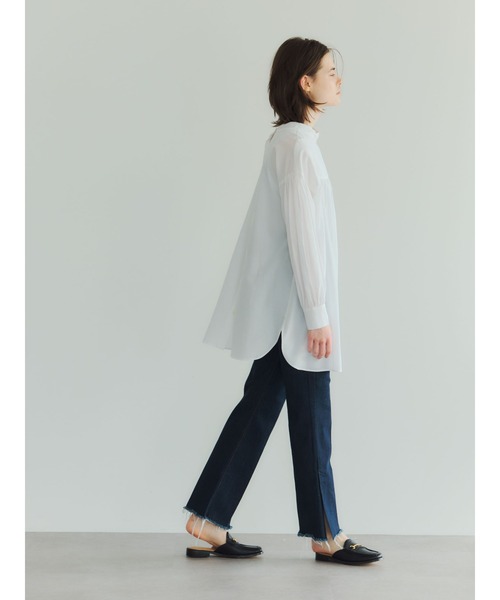 GARAGE OF GOOD CLOTHING（ガレージオブグッドクロージング）の「綿レーヨンギャザーチュニックブラウス＊（シャツ/ブラウス・レディース・ホワイト・FREE）」の6枚目の写真