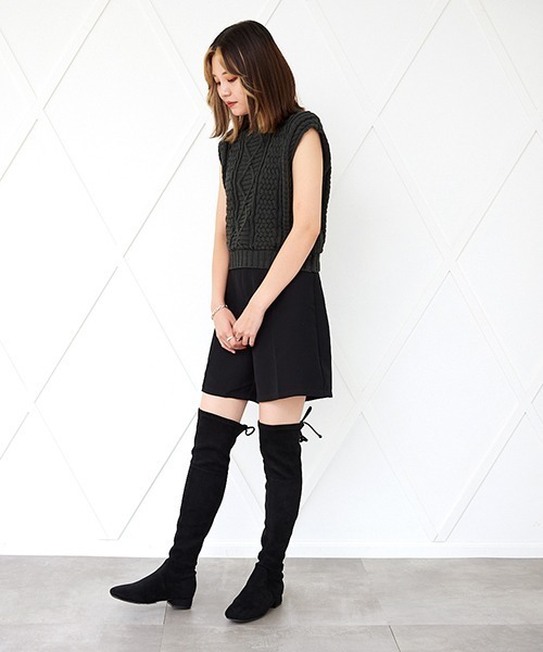 JELLY BEANS（ジェリービーンズ）の「フラットニーハイブーツ(210-323)JELLY BEANS(ジェリービーンズ)（ブーツ・レディース・ブラック系その他/ブラック・L/LL/M/S）」の5枚目の写真