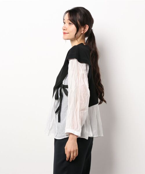 Rewde（ルゥデ）の「【WEB限定】シャツドッキングプルオーバー（1R15-613802）（Tシャツ/カットソー・レディース・ブラック/ベージュ・M）」の13枚目の写真