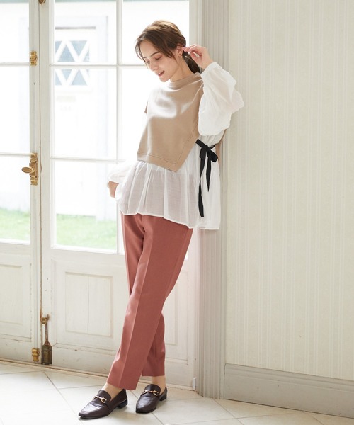 Rewde（ルゥデ）の「【WEB限定】シャツドッキングプルオーバー（1R15-613802）（Tシャツ/カットソー・レディース・ブラック/ベージュ・M）」の3枚目の写真