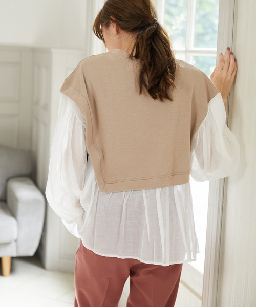 Rewde（ルゥデ）の「【WEB限定】シャツドッキングプルオーバー（1R15-613802）（Tシャツ/カットソー・レディース・ブラック/ベージュ・M）」の9枚目の写真