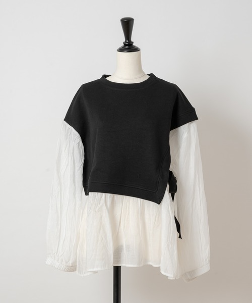 Rewde（ルゥデ）の「【WEB限定】シャツドッキングプルオーバー（1R15-613802）（Tシャツ/カットソー・レディース・ブラック/ベージュ・M）」の20枚目の写真