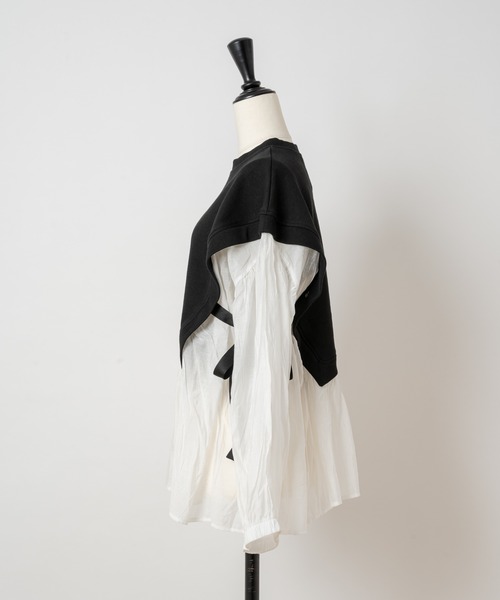 Rewde（ルゥデ）の「【WEB限定】シャツドッキングプルオーバー（1R15-613802）（Tシャツ/カットソー・レディース・ブラック/ベージュ・M）」の14枚目の写真