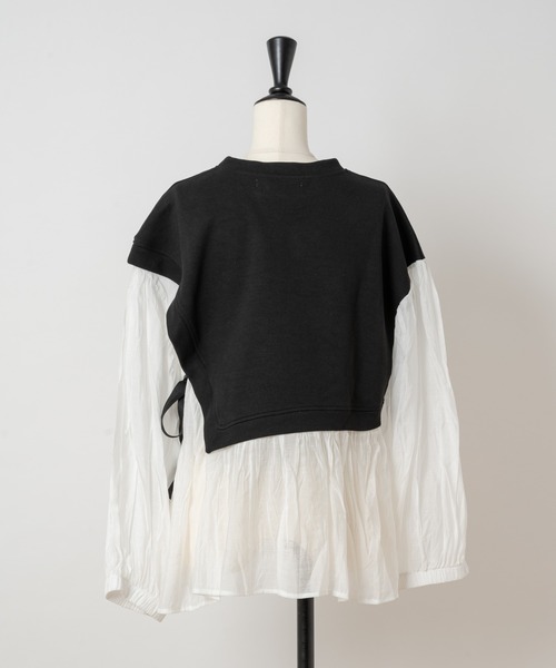 Rewde（ルゥデ）の「【WEB限定】シャツドッキングプルオーバー（1R15-613802）（Tシャツ/カットソー・レディース・ブラック/ベージュ・M）」の12枚目の写真