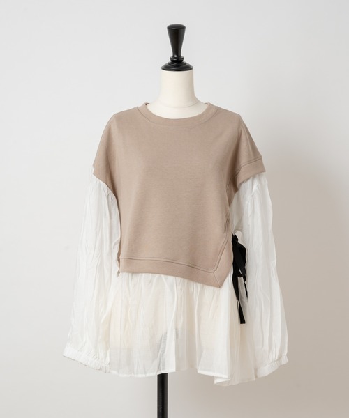 Rewde（ルゥデ）の「【WEB限定】シャツドッキングプルオーバー（1R15-613802）（Tシャツ/カットソー・レディース・ブラック/ベージュ・M）」の15枚目の写真