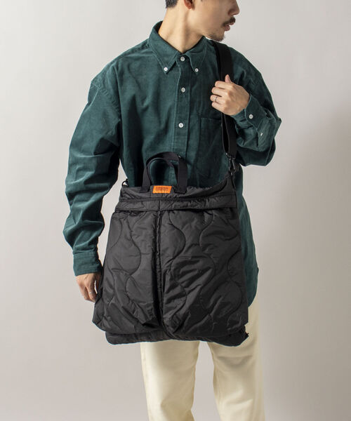 UNIVERSAL OVERALL（ユニバーサルオーバーオール）の「【UNIVERSAL OVERALL】3WAY キルティングヘルメットバッグ#UVO-109（ショルダーバッグ・メンズ・オリーブ/ブラック・FREE）」の12枚目の写真