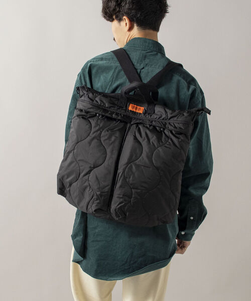 UNIVERSAL OVERALL（ユニバーサルオーバーオール）の「【UNIVERSAL OVERALL】3WAY キルティングヘルメットバッグ#UVO-109（ショルダーバッグ・メンズ・オリーブ/ブラック・FREE）」の13枚目の写真