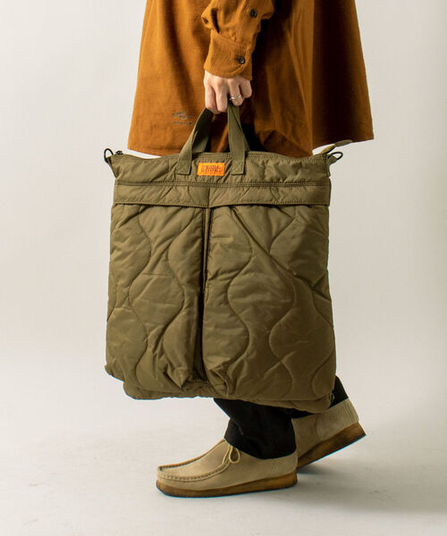 UNIVERSAL OVERALL（ユニバーサルオーバーオール）の「【UNIVERSAL OVERALL】3WAY キルティングヘルメットバッグ#UVO-109（ショルダーバッグ・メンズ・オリーブ/ブラック・FREE）」の18枚目の写真
