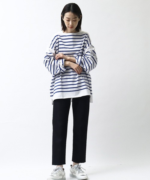 MONT KEMMEL(モンケメル)の「【 MONT KEMMEL / モンケメル 】 バスク シャツボーダー ロングスリーブTシャツ / BASQUE SHIRTS(Tシャツ/カットソー・レディース・ブラック/ブルー・36)」の16枚目の写真