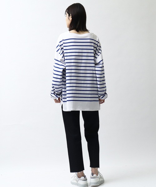 MONT KEMMEL(モンケメル)の「【 MONT KEMMEL / モンケメル 】 バスク シャツボーダー ロングスリーブTシャツ / BASQUE SHIRTS(Tシャツ/カットソー・レディース・ブラック/ブルー・36)」の14枚目の写真