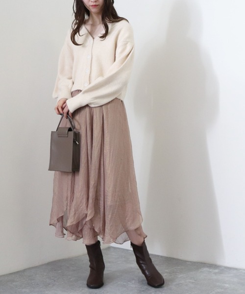 archives（アルシーヴ）の「【setupにも】短丈ボリュームスリーブカーディガン（ニット/セーター・レディース・グレイッシュベージュ/モカ/アイボリー/ブラック/グリーン/ブラウン・MEDIUM）」の18枚目の写真