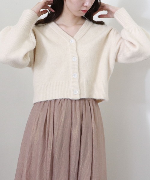 archives（アルシーヴ）の「【setupにも】短丈ボリュームスリーブカーディガン（ニット/セーター・レディース・グレイッシュベージュ/モカ/アイボリー/ブラック/グリーン/ブラウン・MEDIUM）」の7枚目の写真