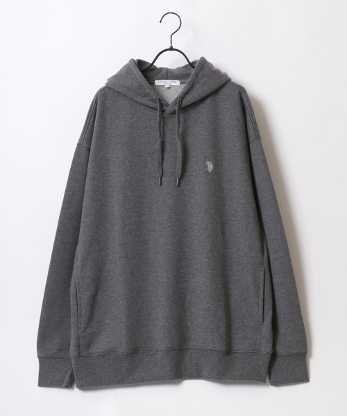 U.S. POLO ASSN.（ユーエスポロアッスン）の「U.S. POLO ASSN./ユーエスポロアッスン 別注 オーバーサイズ 裏毛 ロゴ ワンポイント刺繍 スウェット パーカー フーディー/長袖 トップス プルオーバー/レディース メンズ（パーカー・メンズ・ホワイト/ブラック/ダークグリーン/ベージュ/ネイビー/サックスブルー/グリーン/オートミール/グレー/チャコールグレー・LL/M/L）」の22枚目の写真